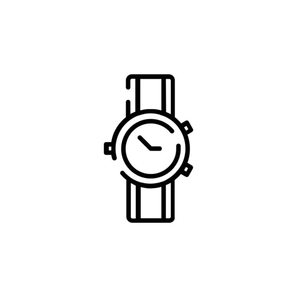 Orologio Orologio Polso Orologio Linea Punteggiata Icona Vettoriale Illustrazione Logo — Vettoriale Stock
