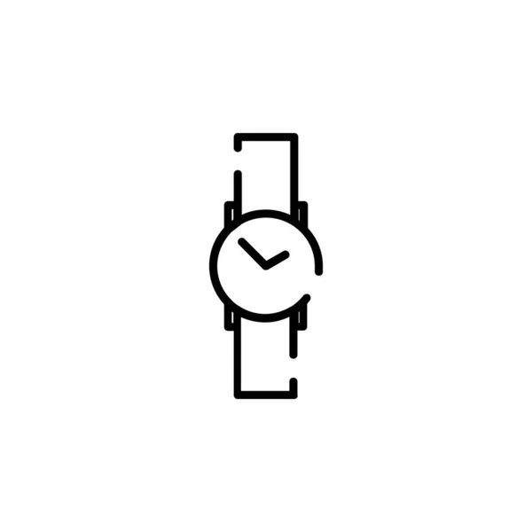 Zegarek Zegarek Rękę Zegar Przerywanej Linii Ikona Wektor Ilustracja Szablon — Wektor stockowy