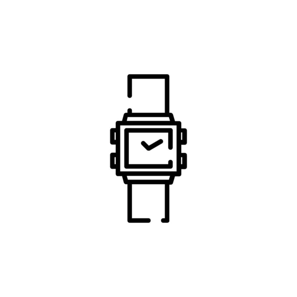 Reloj Reloj Pulsera Reloj Punteado Línea Icono Vector Ilustración Logo — Vector de stock