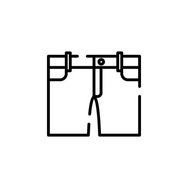 Shorts, Casual, Pants Dotted Line Icon Vector Illustration Logo Template. Suitable For Many Purposes.
