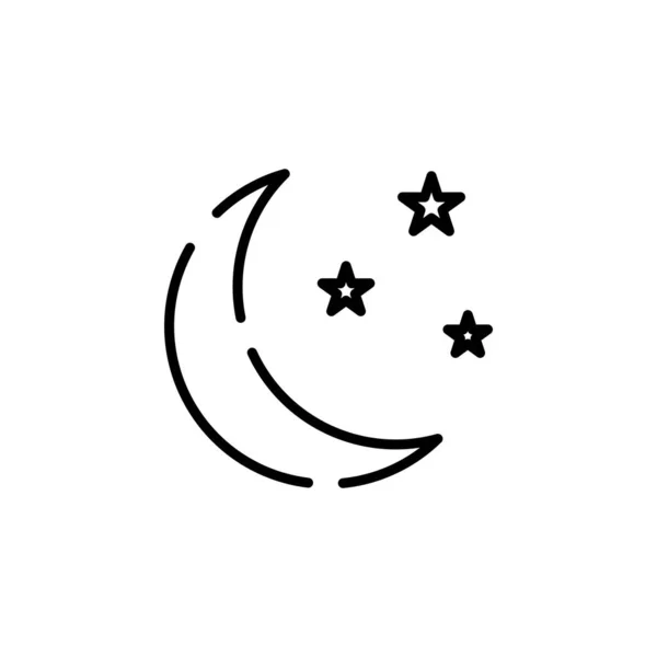 Moon Night Moonlight Midnight Dotted Line Icon Vector Illustration Logo — Stockvektor