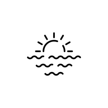 Sunrise, Sunset, Sun Dotted Line Icon Vector Illustration Logo Template. Suitable For Many Purposes.