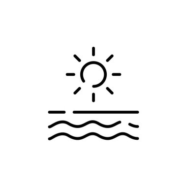 Sunrise, Sunset, Sun Dotted Line Icon Vector Illustration Logo Template. Suitable For Many Purposes.
