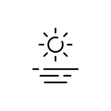Sunrise, Sunset, Sun Dotted Line Icon Vector Illustration Logo Template. Suitable For Many Purposes.