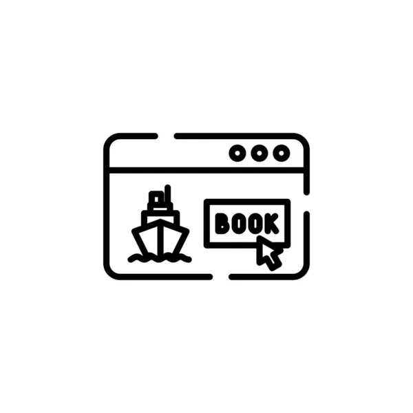 Booking Ticket Order Dotted Line Icon Vector Illustration Logo Template — Vetor de Stock