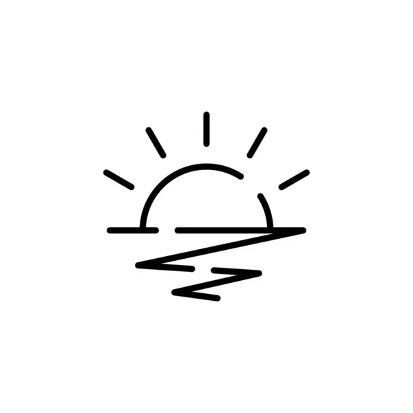Sunrise Sunset Sun Dotted Line Icon Vector Illustration Logo Template — Stock vektor