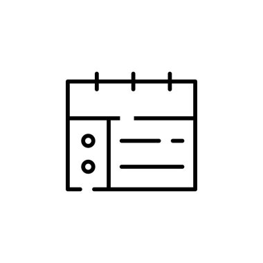 Notlar, Notepad, Notebook, Memo Noktalı Satır Simgesi Vektör İllüstrasyon Logo Şablonu. Birçok Amaç İçin Uygun.