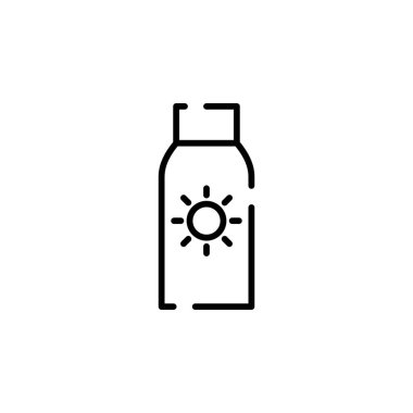 Sunblock, Sunscreen, Lotion, Summer Dotted Line Icon Vector Illustration Logo Template. Suitable For Many Purposes.