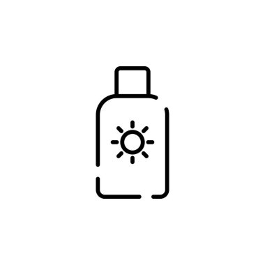 Sunblock, Sunscreen, Lotion, Summer Dotted Line Icon Vector Illustration Logo Template. Suitable For Many Purposes.