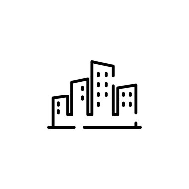 City, Town, Urban Dotted Line Icon Vector Illustration Logo Template. Suitable For Many Purposes.