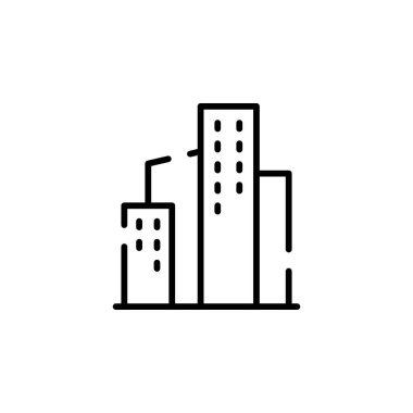City, Town, Urban Dotted Line Icon Vector Illustration Logo Template. Suitable For Many Purposes.
