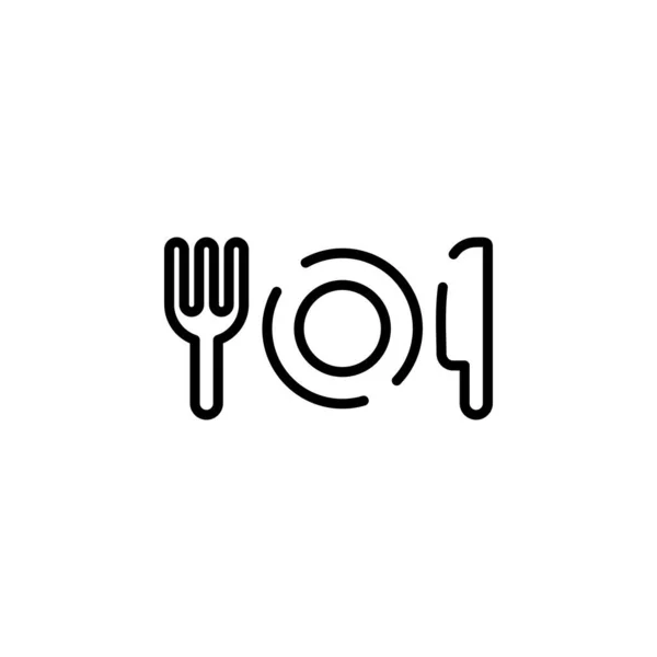 Restaurant Food Kitchen Dotted Line Icon Vector Illustration Logo Template — 图库矢量图片