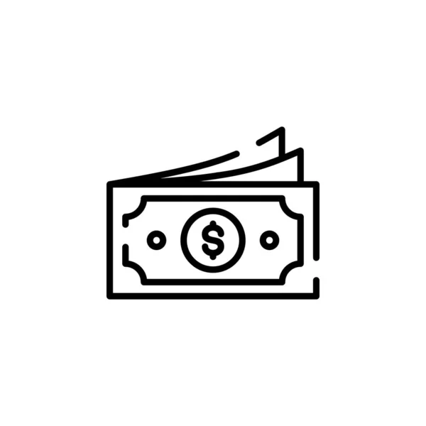 Money Cash Wealth Payment Dotted Line Icon Vector Illustration Logo — Stock Vector
