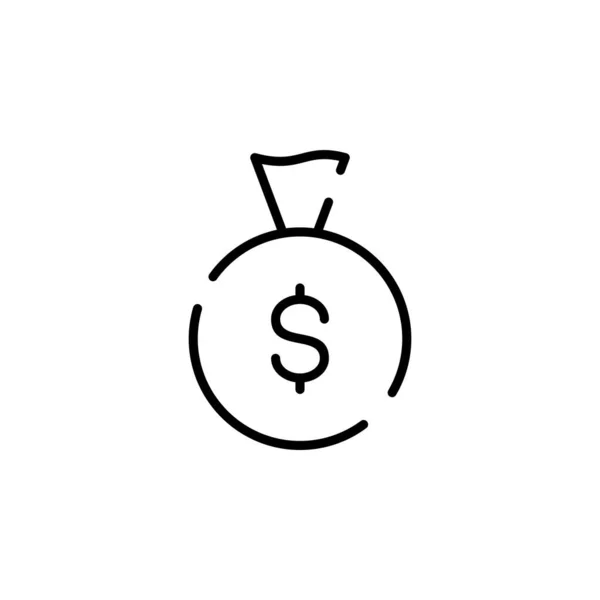 Гроші Готівка Багатство Платіжна Пунктирна Лінія Іконка Векторна Ілюстрація Шаблон — стоковий вектор
