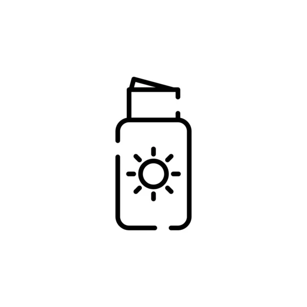 Sunblock Sunscreen Lotion Summer Dotted Line Icon Vector Illustration Logo — Archivo Imágenes Vectoriales