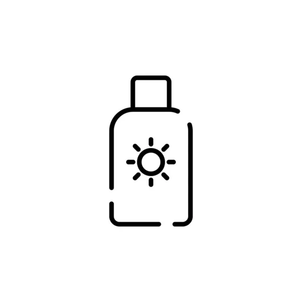 Sunblock Sunscreen Lotion Summer Dotted Line Icon Vector Illustration Logo — Archivo Imágenes Vectoriales