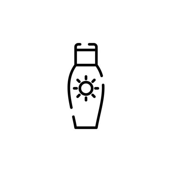 Sunblock Sunscreen Lotion Summer Dotted Line Icon Vector Illustration Logo — стоковий вектор