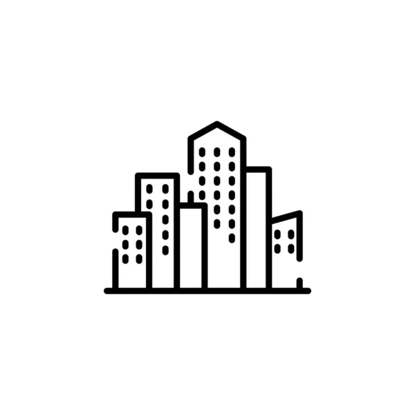 City, Town, Urban Dotted Line Icon Vector Illustration Logo Template. Suitable For Many Purposes.