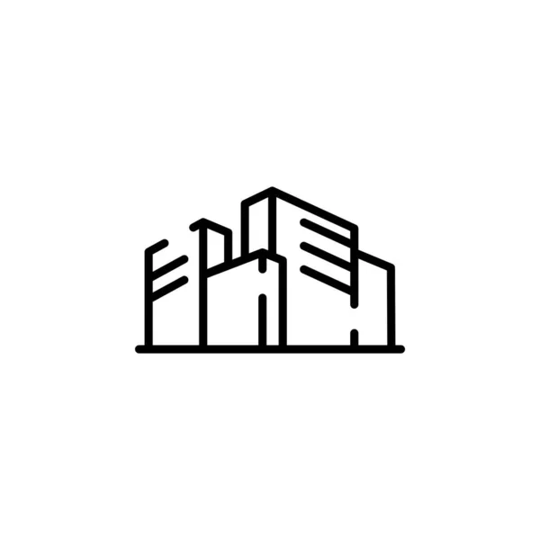 City Town Urban Dotted Line Icon Vector Illustration Logo Template —  Vetores de Stock