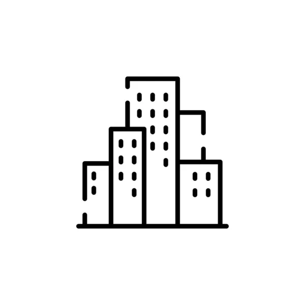 City, Town, Urban Dotted Line Icon Vector Illustration Logo Template. Suitable For Many Purposes.