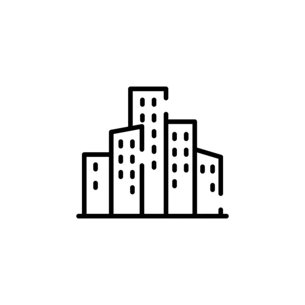 City Town Urban Dotted Line Icon Vector Illustration Logo Template — 图库矢量图片