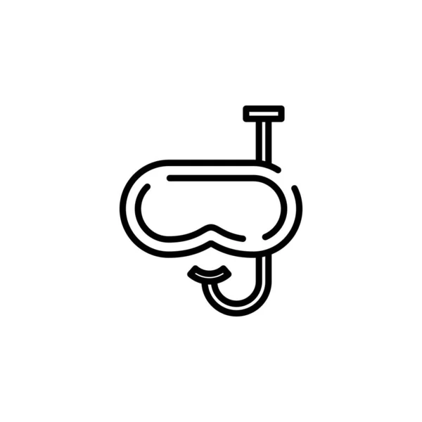 Diving Mask Snorkel Swimwear Snorkelling Dotted Line Icon Vector Illustration — 스톡 벡터