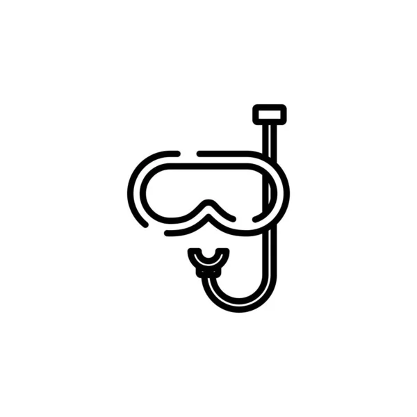 Diving Mask Snorkel Swimwear Snorkelling Dotted Line Icon Vector Illustration — 스톡 벡터