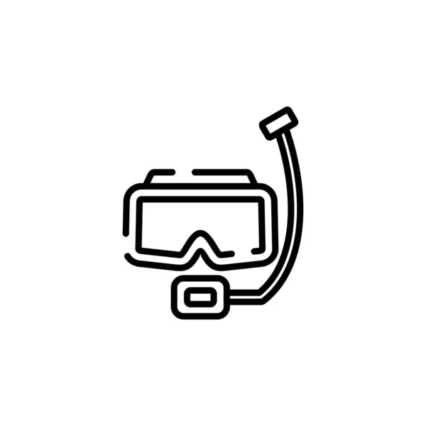 Diving Mask Snorkel Swimwear Snorkelling Dotted Line Icon Vector Illustration — ストックベクタ