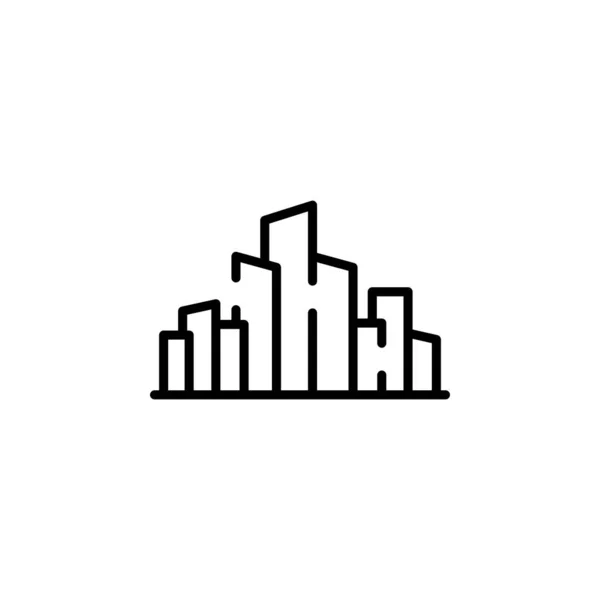 City Town Urban Dotted Line Icon Vector Illustration Logo Template Vetores De Stock Royalty-Free