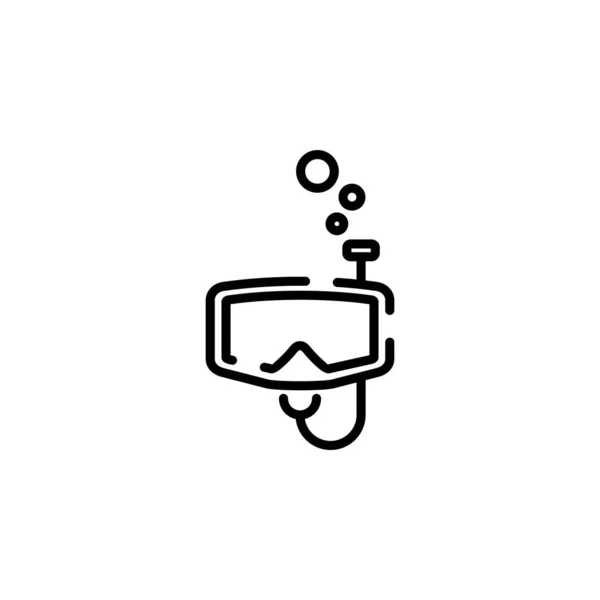 Diving Mask Snorkel Swimwear Snorkelling Dotted Line Icon Vector Illustration Ilustração De Stock