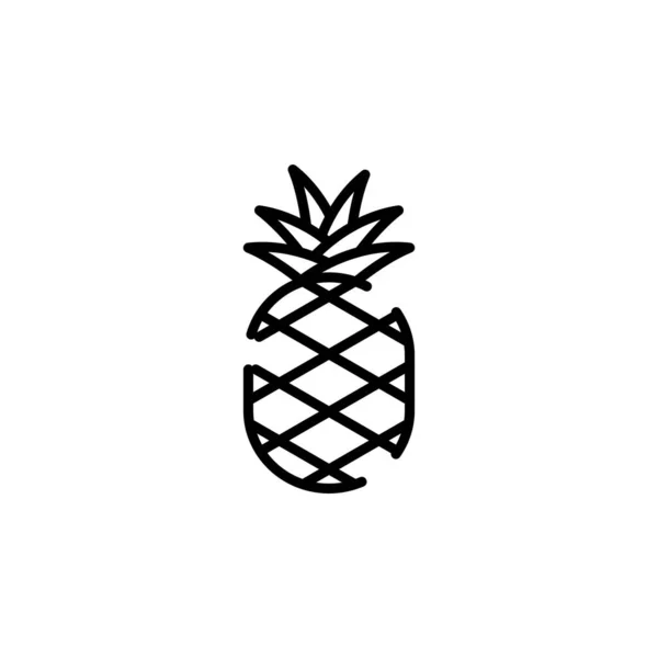 Ananas Symbol Trendigen Stil Isolierter Hintergrund Vektorillustration — Stockvektor