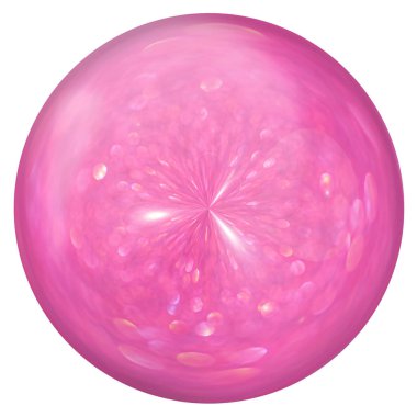 Pembe inci. İzole edilmiş yakın çekim çizimi. Dekorasyon. Sihirli bir top. Köpüklü.