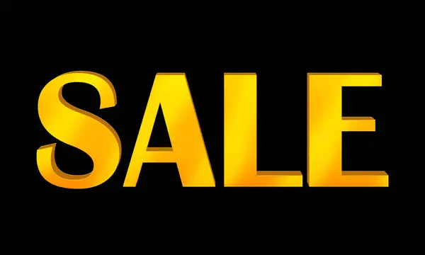 Sale Isolated Bright Yellow Text Black Background Banner Flyer Leaflet — Stock Photo, Image