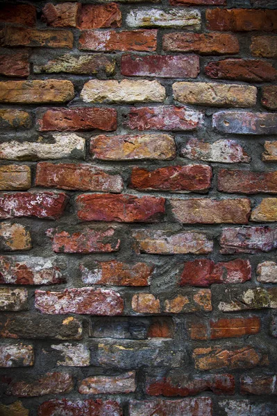 Gris rouge orange vieux vintage brique maison mur fond — Photo