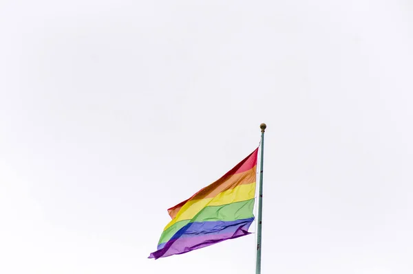 Close Rainbow Gay Pride Flag Street Symbol Lesbian Bisexual Transgender — Stock Photo, Image