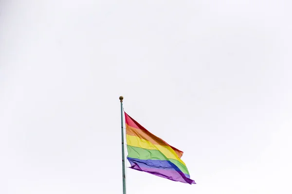 Close Rainbow Gay Pride Flag Street Symbol Lesbian Bisexual Transgender — Stock Photo, Image