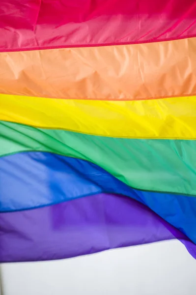 Close Rainbow Gay Pride Flag Street Symbol Lesbian Bisexual Transgender — Φωτογραφία Αρχείου