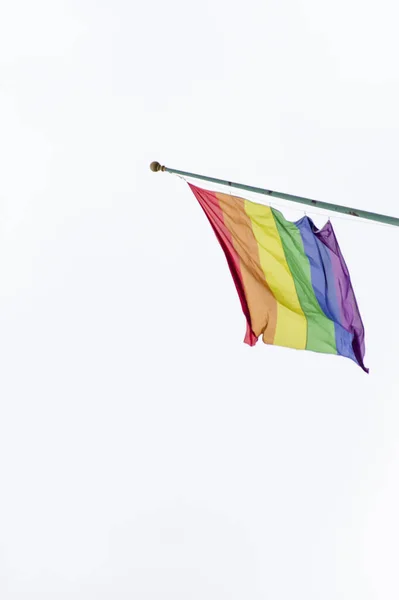 Close Rainbow Gay Pride Flag Street Symbol Lesbian Bisexual Transgender — Stock Photo, Image