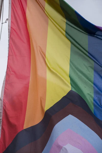 Close Rainbow Gay Pride Flag Street Symbol Lesbian Bisexual Transgender — ストック写真