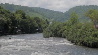 View of the Kamchay River  which is part of the Bokor National Park that is mainly comprised of evergreen tropical forests and surrounded by the Cardamom mountains