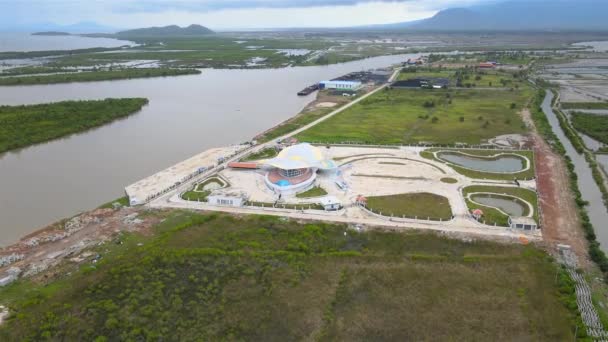 Prise Vue Aérienne Nouveau Port Touristique Dans Province Kampot Est — Video