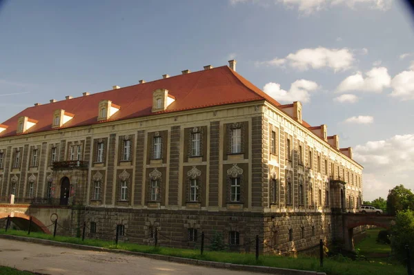 Ståtlig Historisk Palats Byggnad Belägen Västra Delen Polen Staden Zagan — Stockfoto