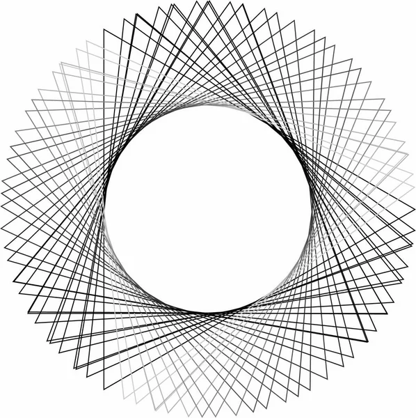 幾何学的図形の複数の回転の結果として作成されたグラフィック 図には縁がありません — ストックベクタ