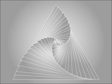 Bir üçgenin geometrik dönüşümleri ve tonal dönüşümlerin kullanımı sonucu elde edilen vektör grafikleri.