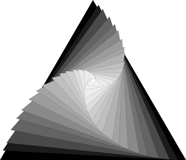 Vectorgrafieken Verkregen Door Een Reeks Geometrische Transformaties Van Een Driehoek — Stockvector