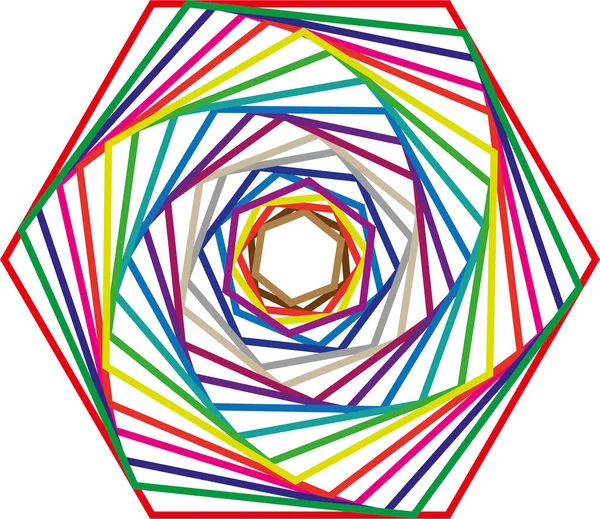 Gráficos Vetoriais Obtidos Como Resultado Uma Série Transformações Geométricas Hexágono — Vetor de Stock