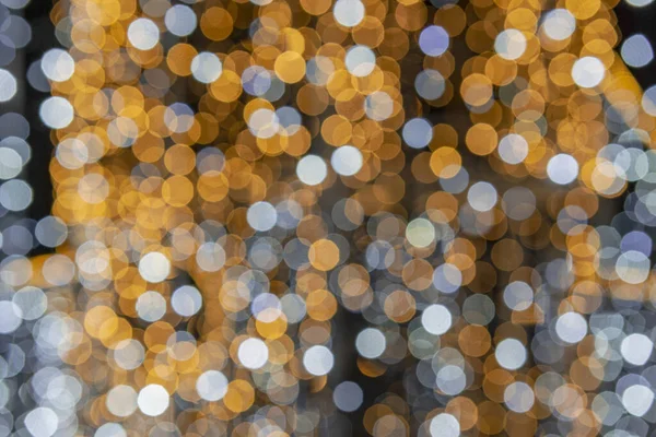 Decoração Natal Luminosa Fotografada Com Uma Mudança Deliberada Ponto Foco — Fotografia de Stock