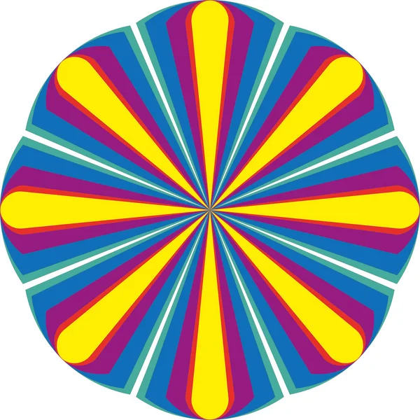 Gráfico Vectorial Objeto Circular Multicolor Creado Eliminando Relleno Transformando Triángulo — Archivo Imágenes Vectoriales