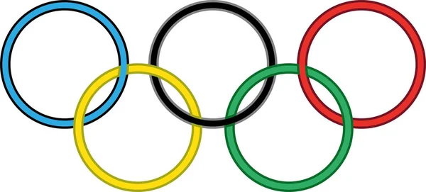 Grafico Mostra Cinque Cerchi Colorati Che Simboleggiano Giochi Olimpici Sportivi — Vettoriale Stock