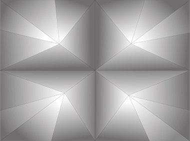 Üçgen dönüşümünden kaynaklanan bir nesneyi gösteren vektör grafikleri. 3 boyutlu etki, gradyan kullanımı ile elde edilmiştir..